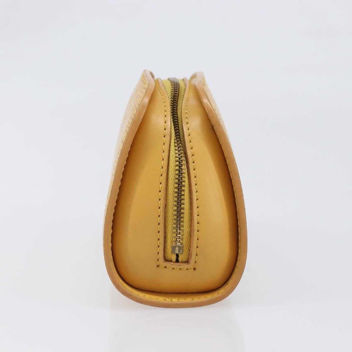 LOUIS VUITTON Epi Dauphine PM Pouch Yellow M48449 LV Auth hk4081