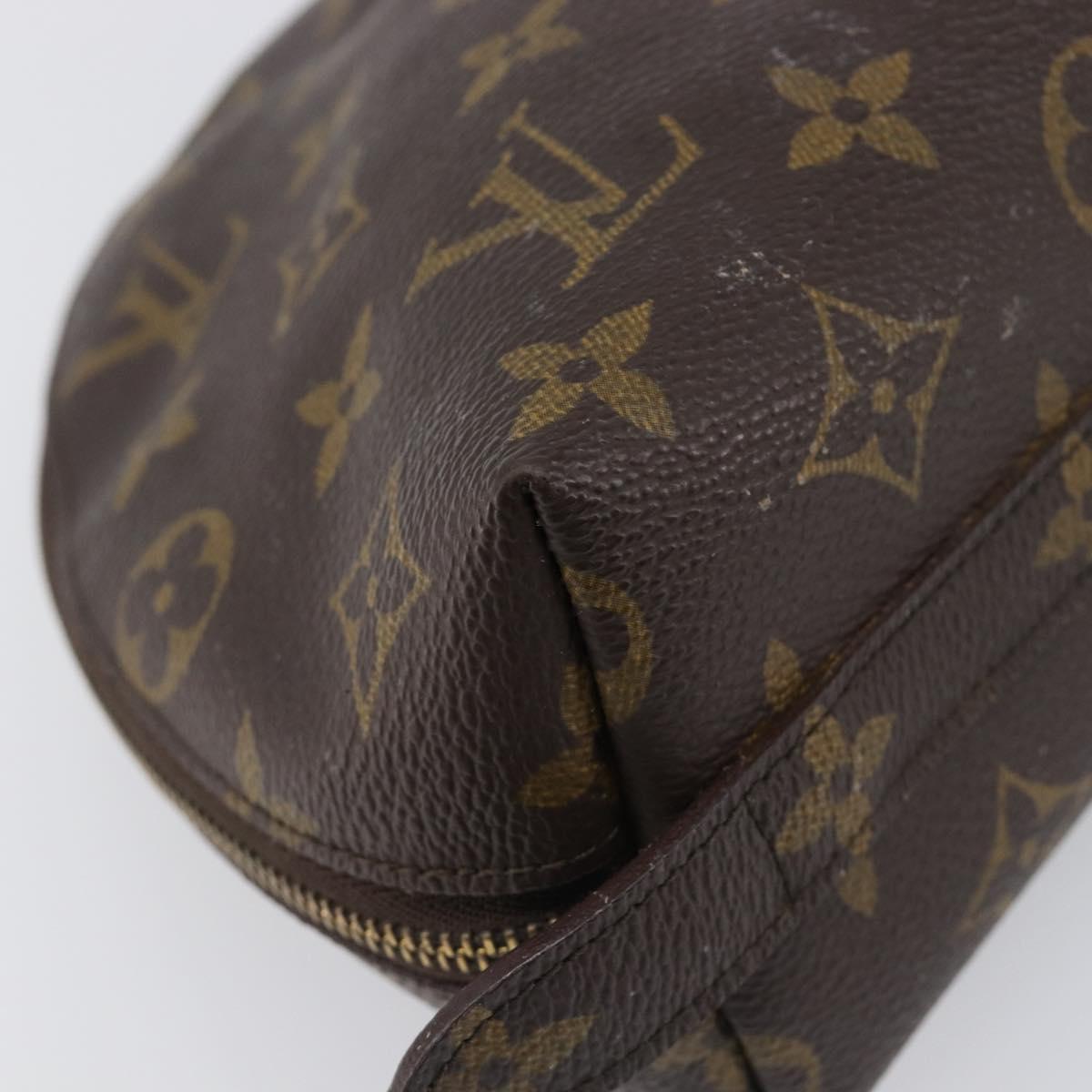 LOUIS VUITTON Monogram Trousse Demi Ronde Cosmetic Pouch M47520 LV Auth hk4091