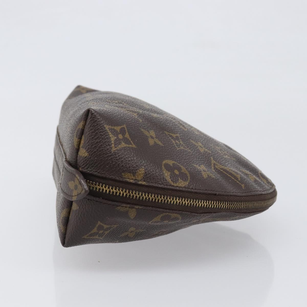 LOUIS VUITTON Monogram Trousse Demi Ronde Cosmetic Pouch M47520 LV Auth hk4091