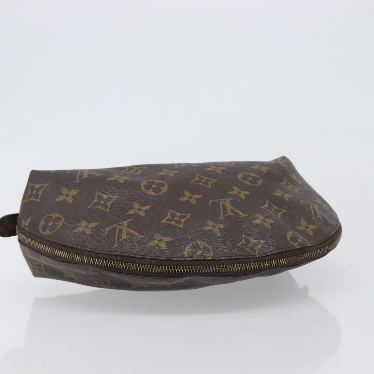 LOUIS VUITTON Monogram Trousse Demi Ronde Cosmetic Pouch M47520 LV Auth hk4091