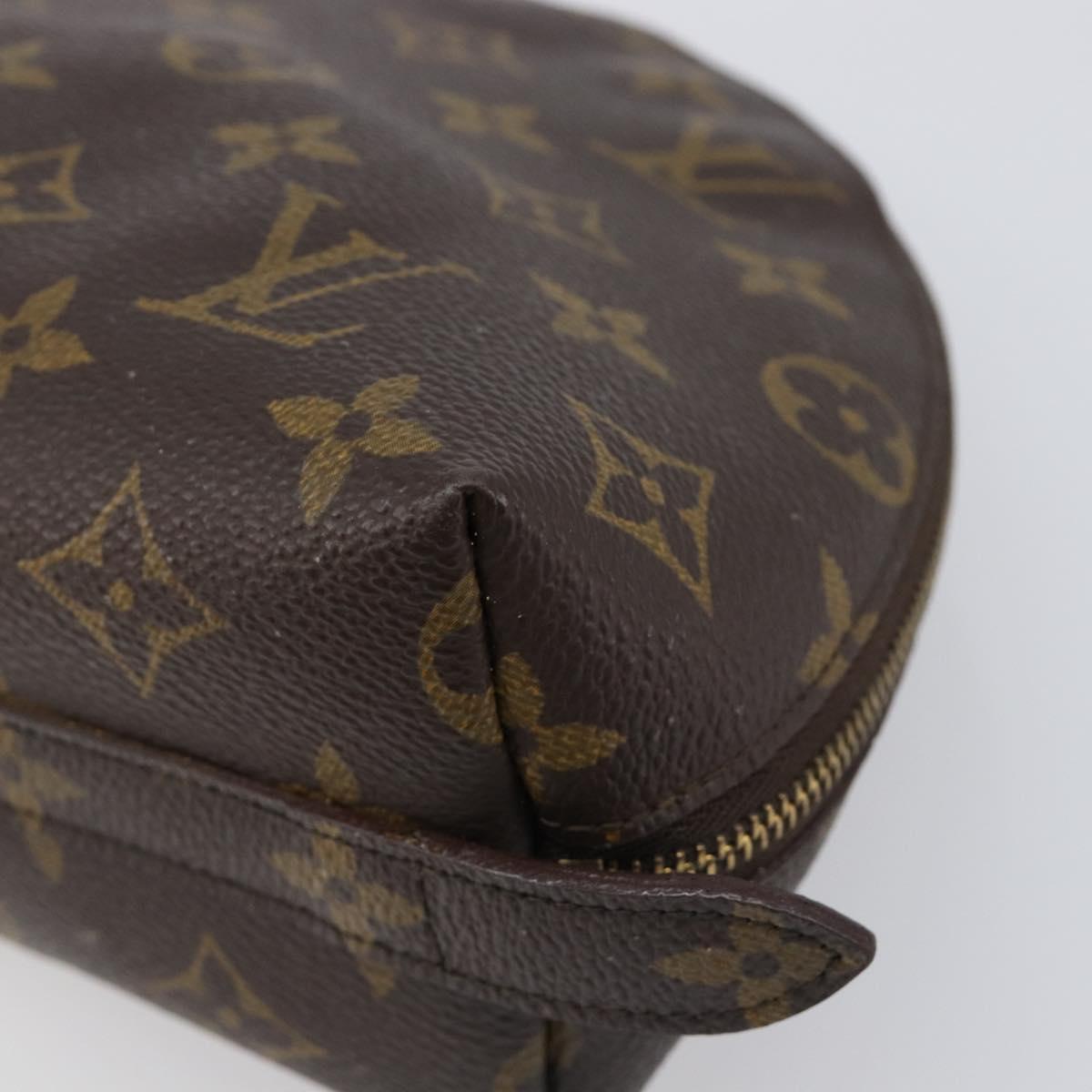 LOUIS VUITTON Monogram Trousse Demi Ronde Cosmetic Pouch M47520 LV Auth hk4091