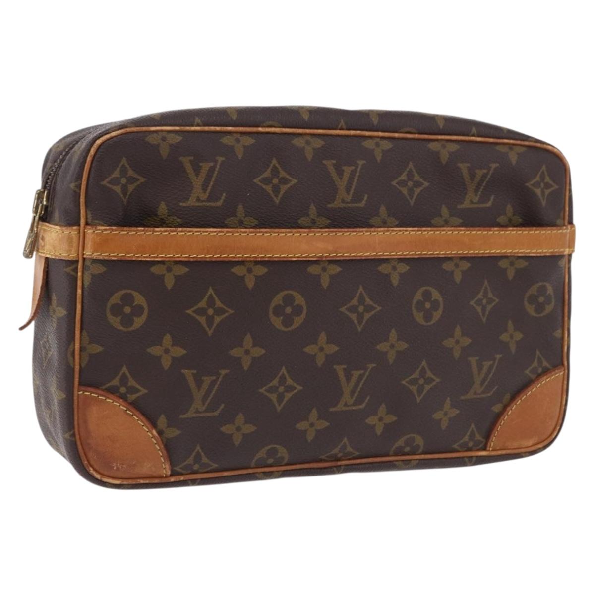 LOUIS VUITTON Monogram Compiegne 28 Clutch Bag M51845 LV Auth hk4095