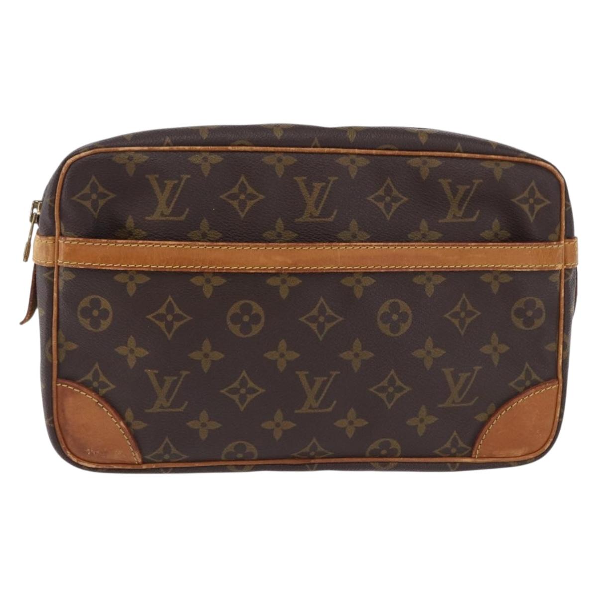 LOUIS VUITTON Monogram Compiegne 28 Clutch Bag M51845 LV Auth hk4095