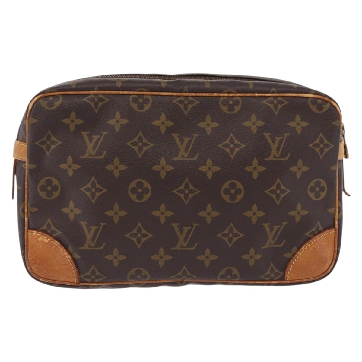 LOUIS VUITTON Monogram Compiegne 28 Clutch Bag M51845 LV Auth hk4095