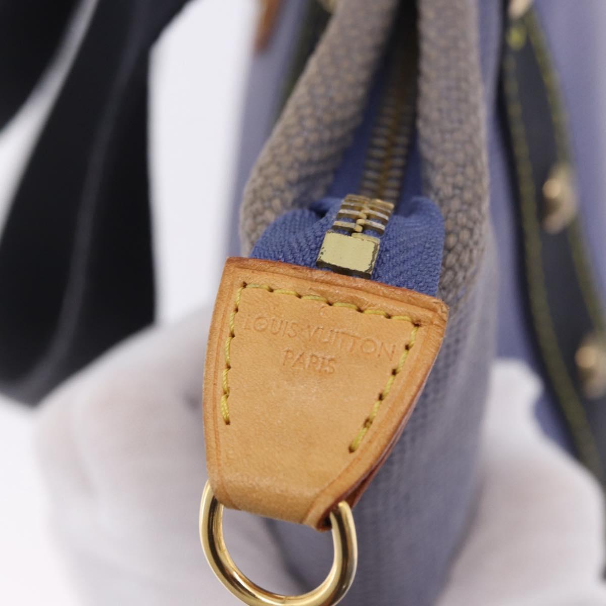 LOUIS VUITTON Antigua Cabas MM Tote Bag Blue M40087 LV Auth hk4101