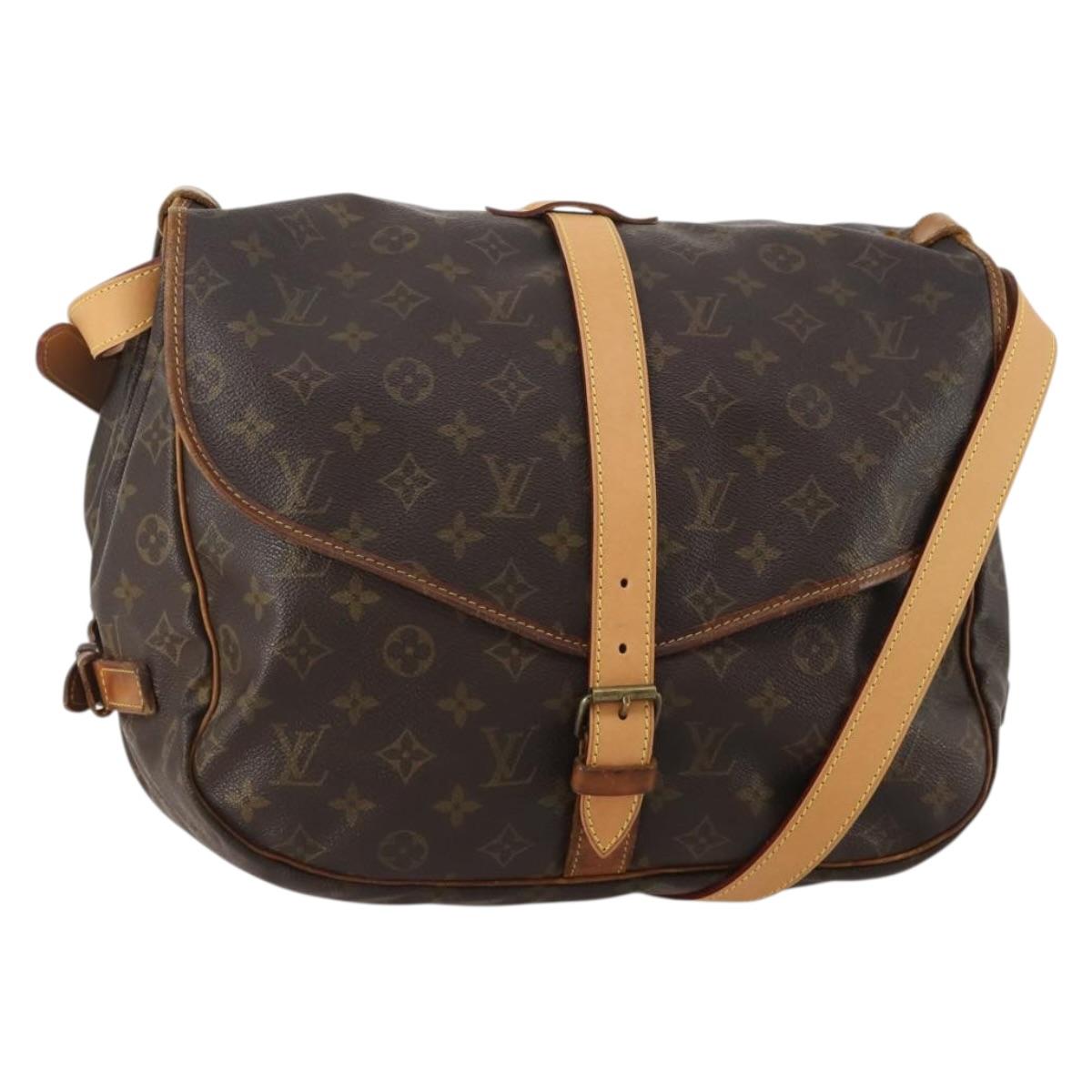 LOUIS VUITTON Monogram Saumur 35 Shoulder Bag M42254 LV Auth hk4113