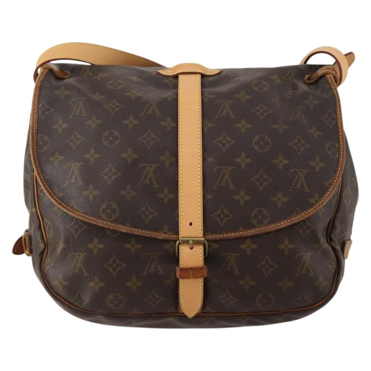 LOUIS VUITTON Monogram Saumur 35 Shoulder Bag M42254 LV Auth hk4113