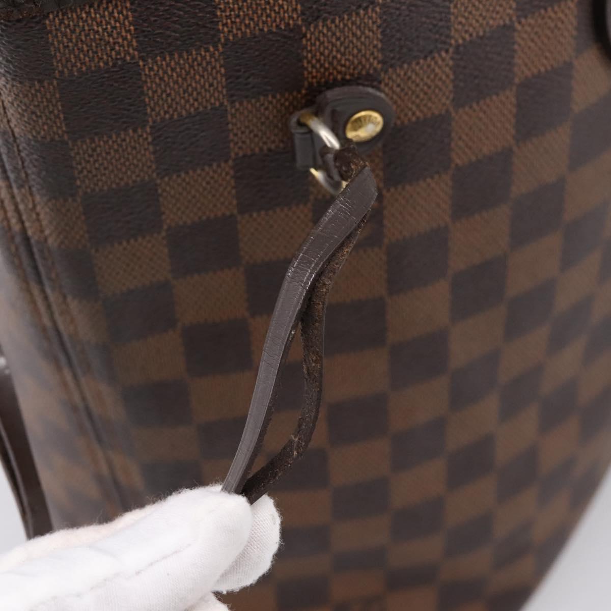 LOUIS VUITTON Damier Ebene Neverfull MM Tote Bag N51105 LV Auth hk4116