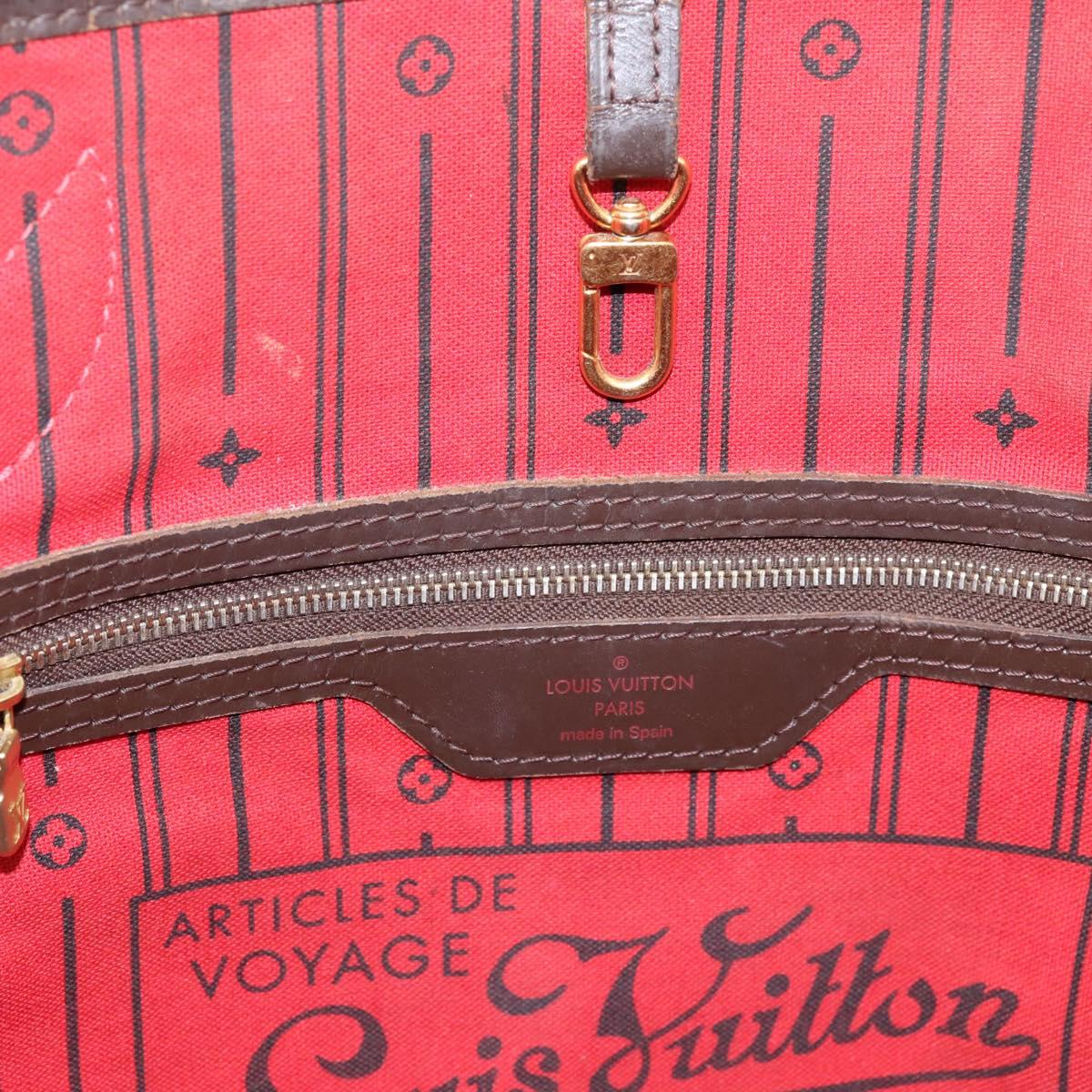 LOUIS VUITTON Damier Ebene Neverfull MM Tote Bag N51105 LV Auth hk4116
