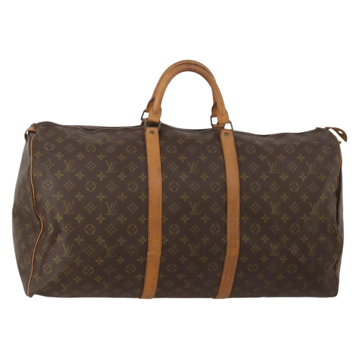 LOUIS VUITTON Monogram Keepall 60 Boston Bag M41422 LV Auth hk4118