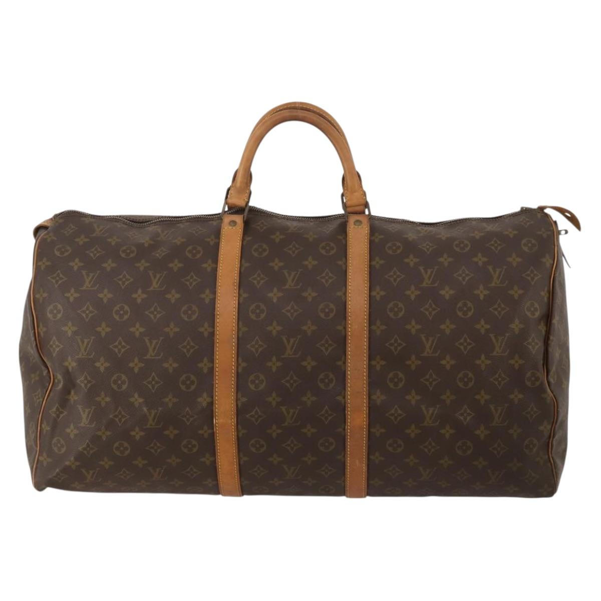 LOUIS VUITTON Monogram Keepall 60 Boston Bag M41422 LV Auth hk4118