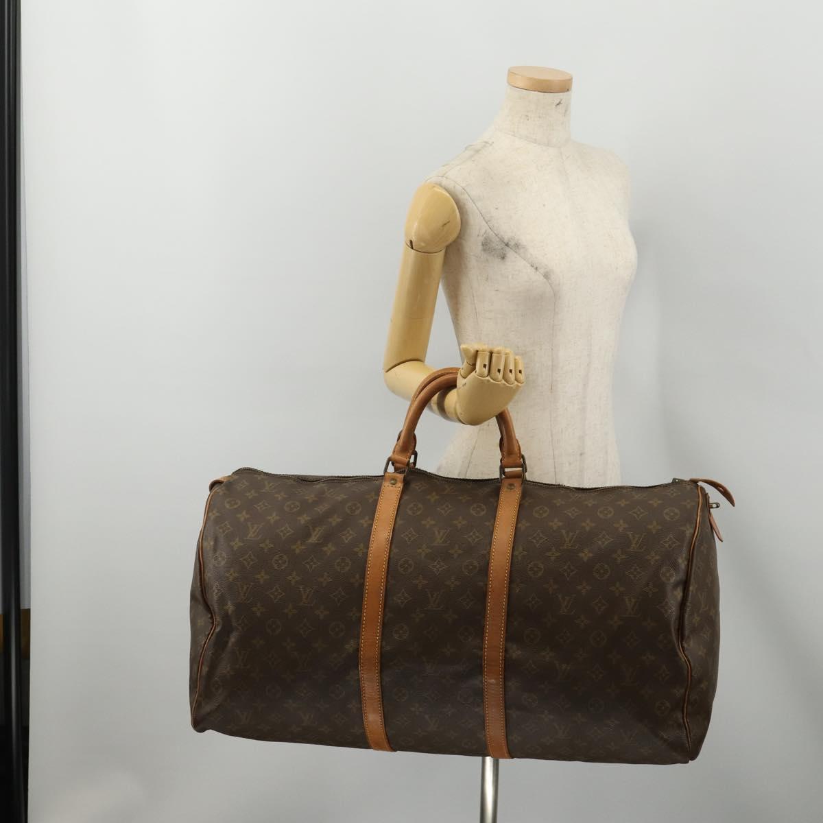 LOUIS VUITTON Monogram Keepall 60 Boston Bag M41422 LV Auth hk4118