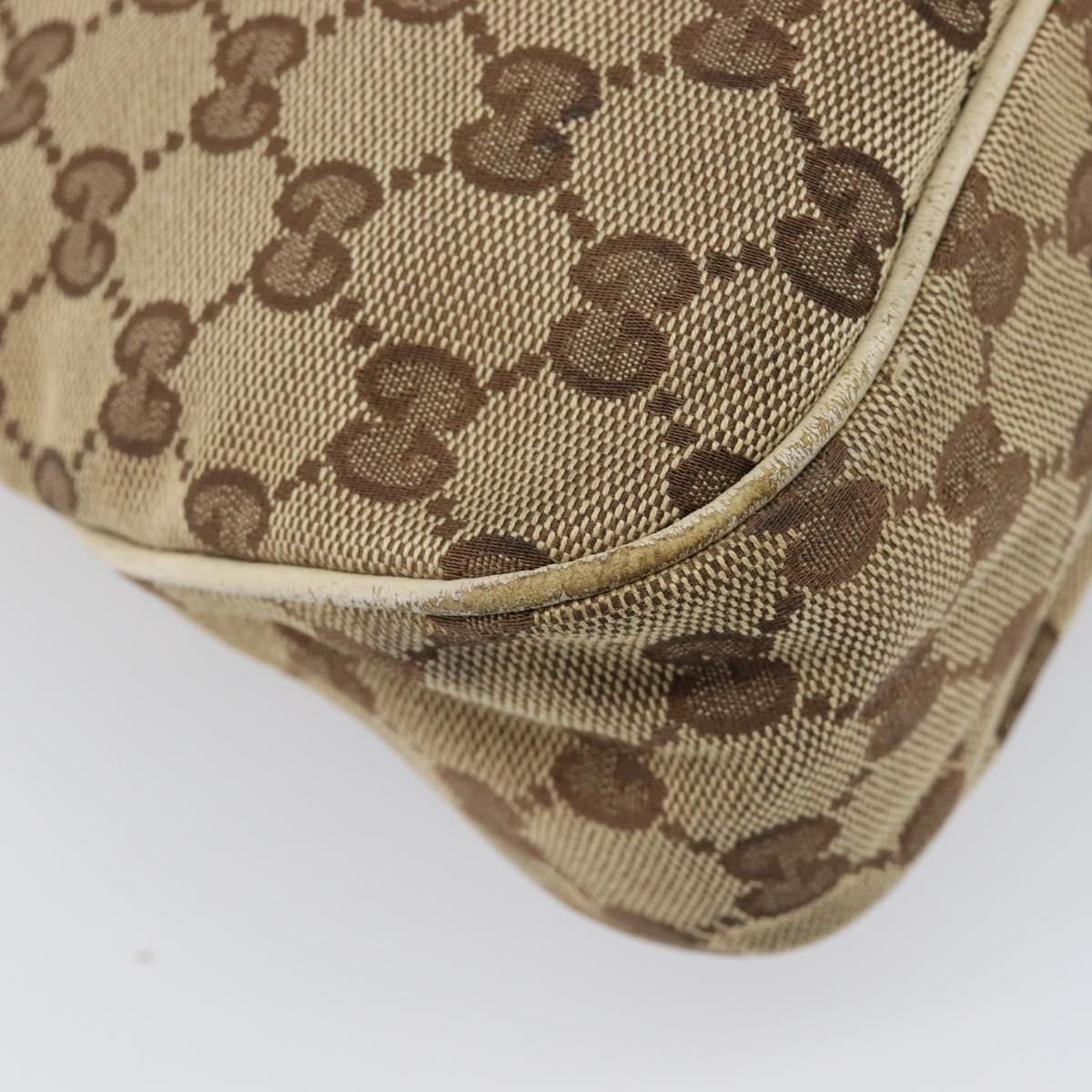 GUCCI GG Canvas Tote Bag Beige Gold 121023 Auth hk4121