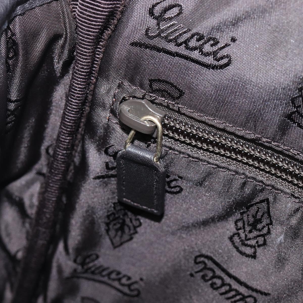 GUCCI GG Canvas Guccissima Shoulder Bag Leather Black Gold Auth hk4122