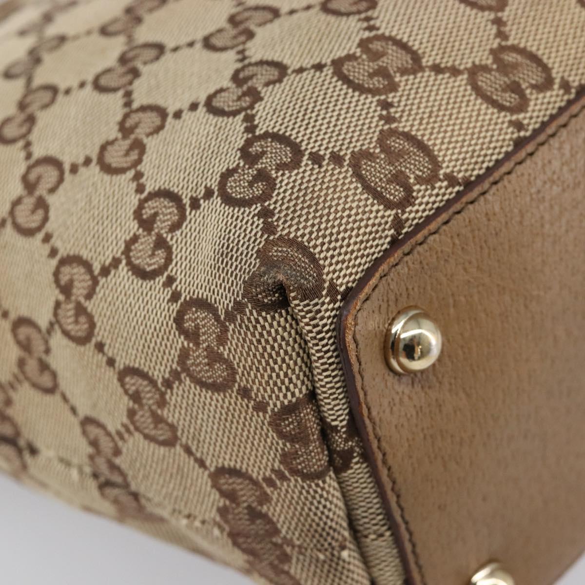 GUCCI GG Canvas Tote Bag Beige Gold 120840 Auth hk4123