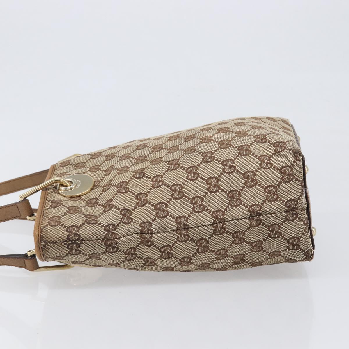 GUCCI GG Canvas Tote Bag Beige Gold 120840 Auth hk4123