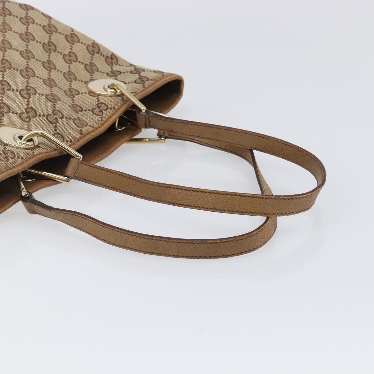 GUCCI GG Canvas Tote Bag Beige Gold 120840 Auth hk4123