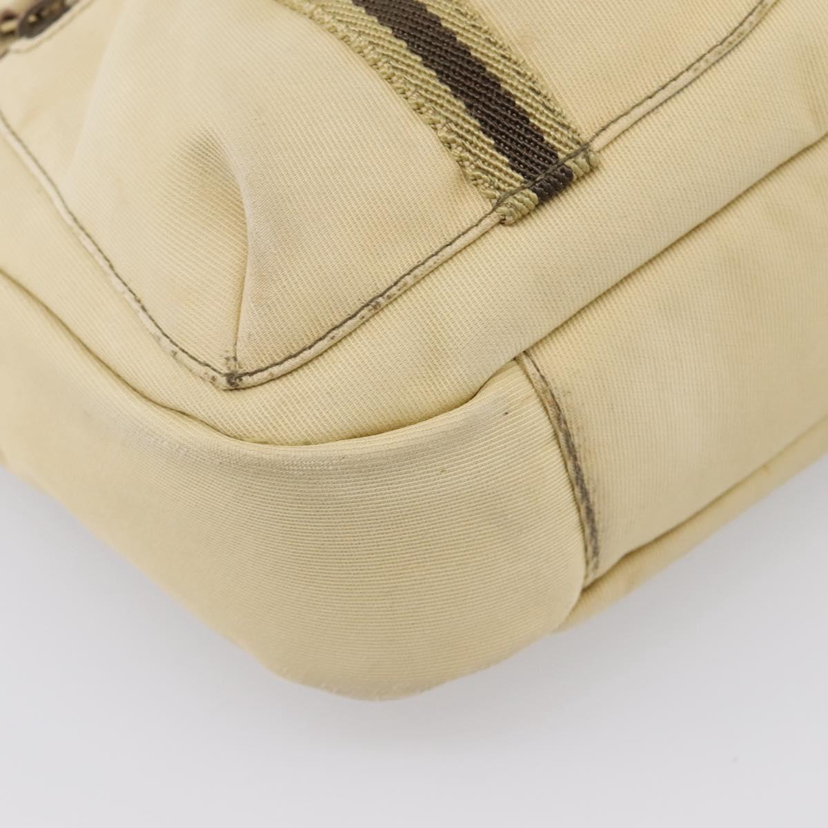 GUCCI Shoulder Bag Canvas Beige Gold 90762 Auth hk4125