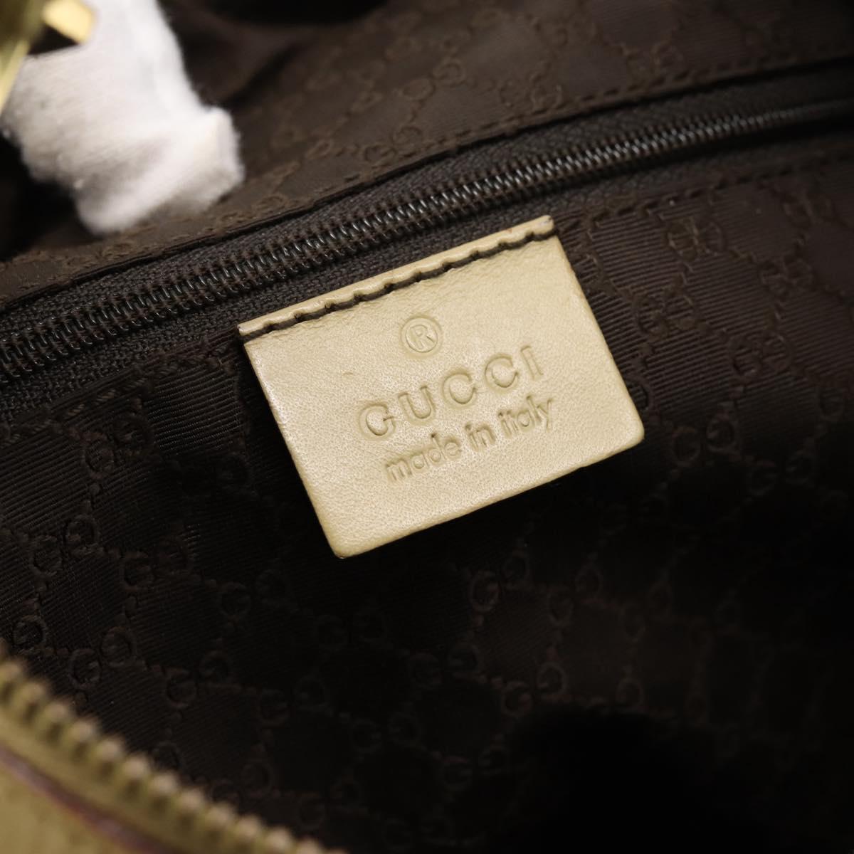 GUCCI Shoulder Bag Canvas Beige Gold 90762 Auth hk4125