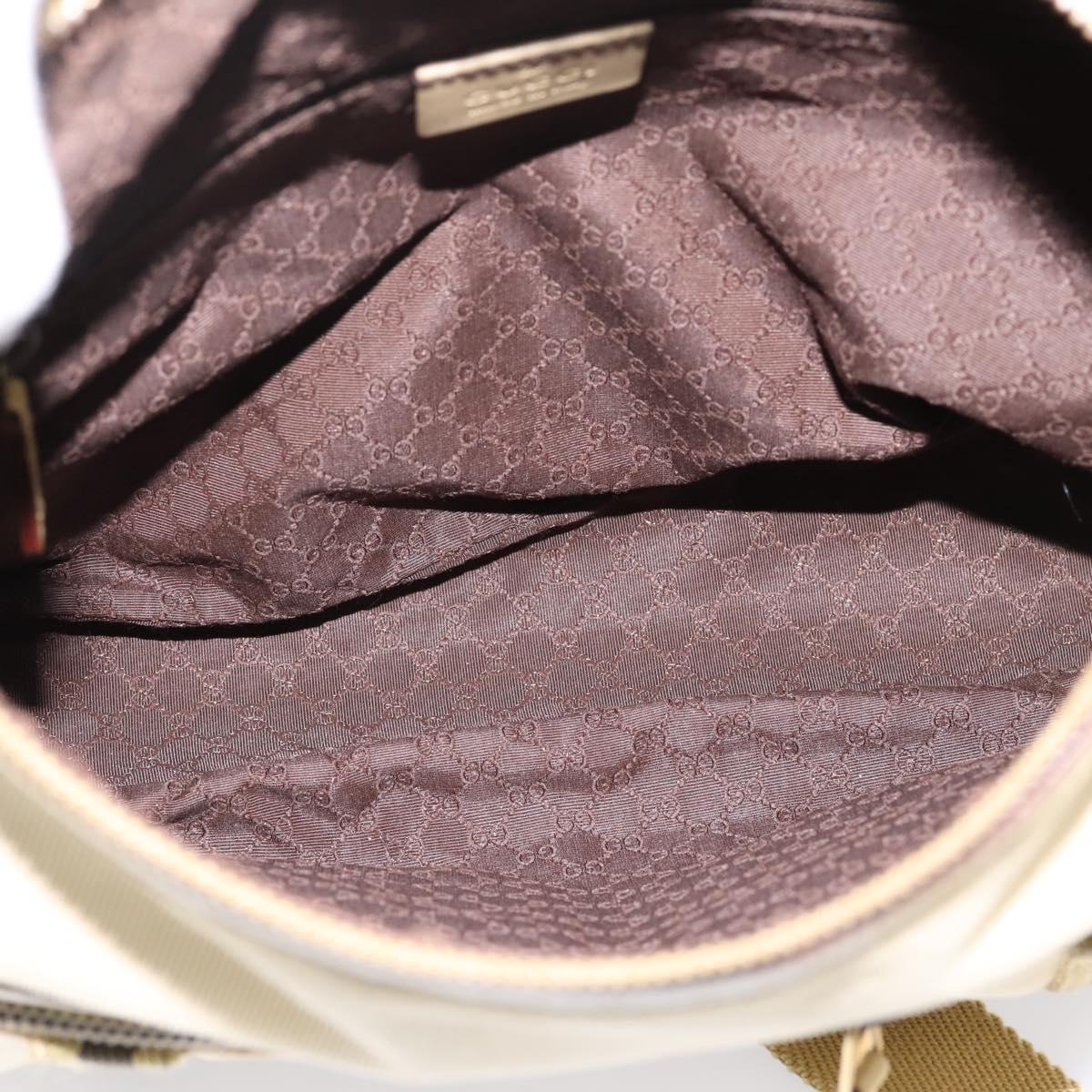 GUCCI Shoulder Bag Canvas Beige Gold 90762 Auth hk4125