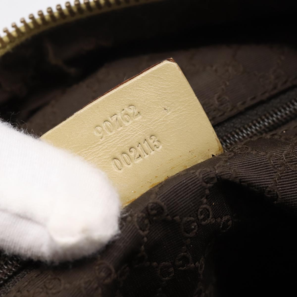 GUCCI Shoulder Bag Canvas Beige Gold 90762 Auth hk4125