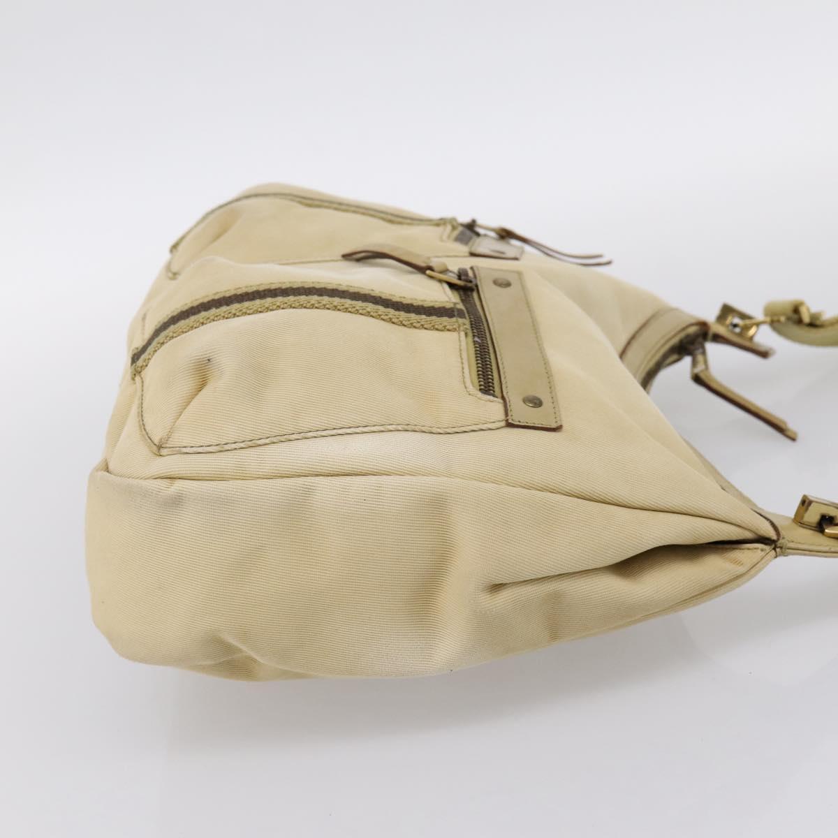 GUCCI Shoulder Bag Canvas Beige Gold 90762 Auth hk4125