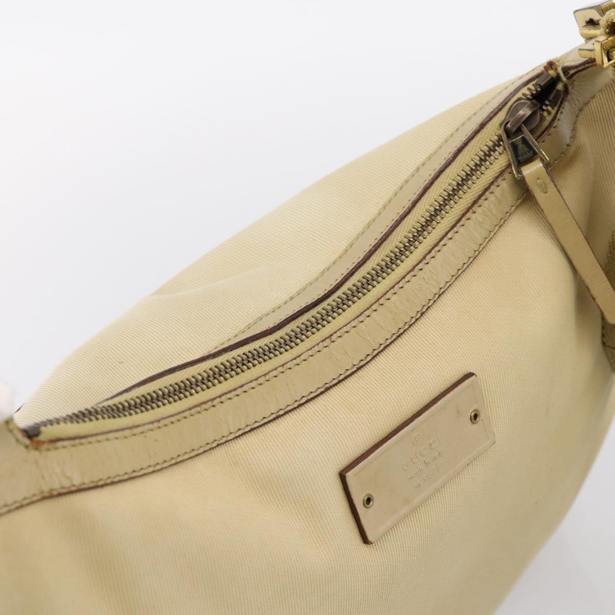 GUCCI Shoulder Bag Canvas Beige Gold 90762 Auth hk4125