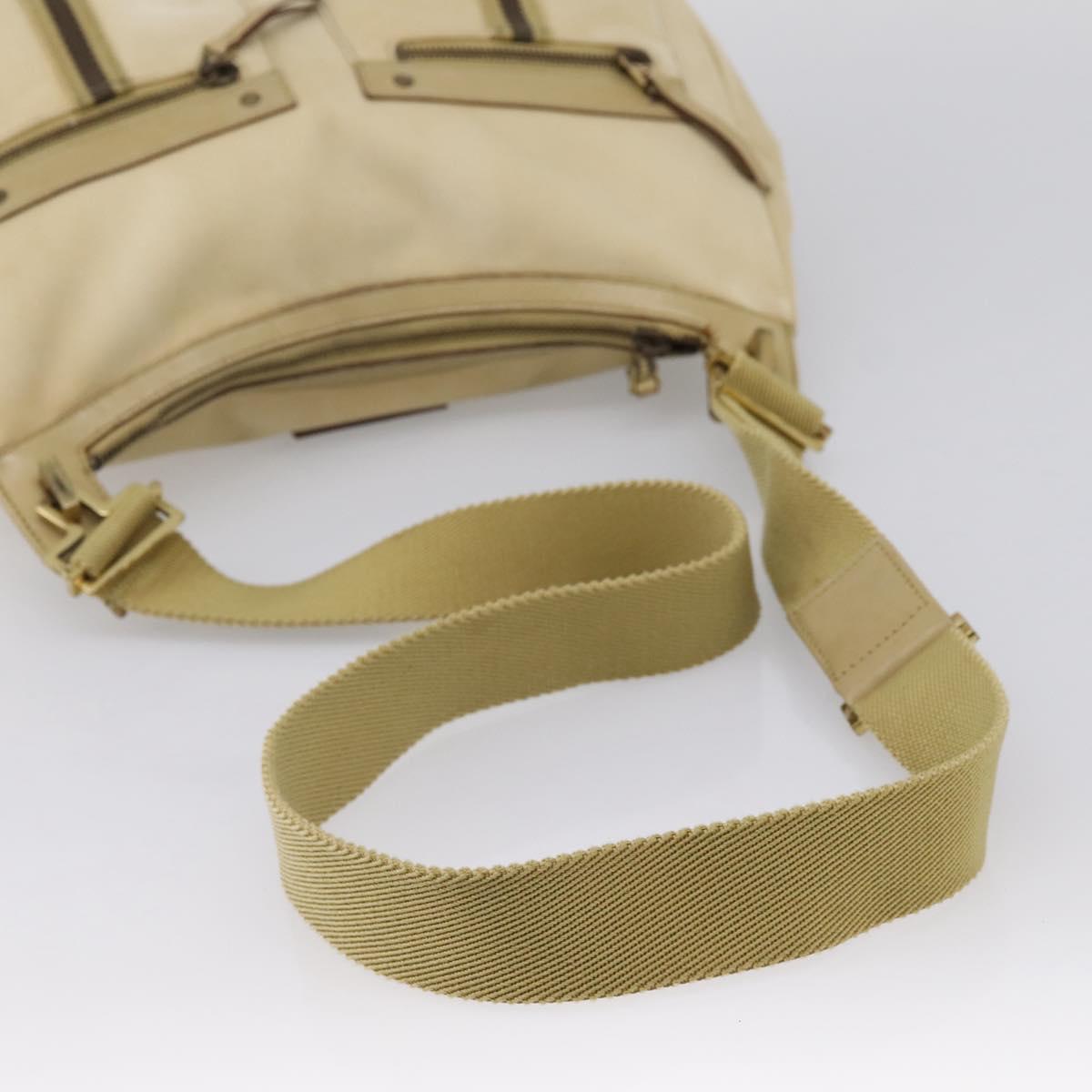 GUCCI Shoulder Bag Canvas Beige Gold 90762 Auth hk4125