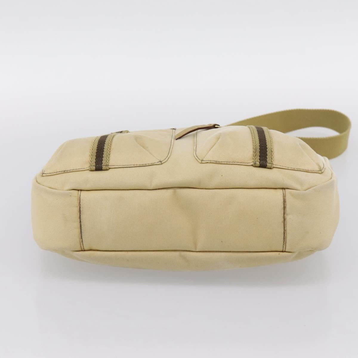 GUCCI Shoulder Bag Canvas Beige Gold 90762 Auth hk4125