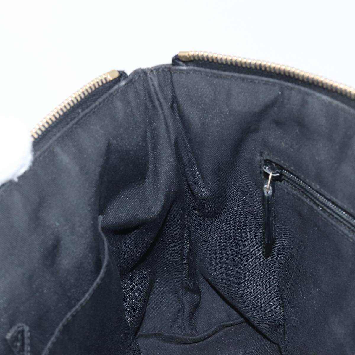 GUCCI GG Canvas Hand Bag Black Gold 141471 Auth hk4126