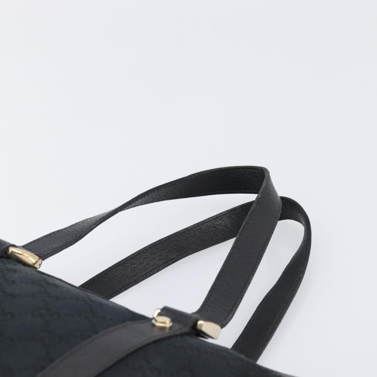 GUCCI GG Canvas Hand Bag Black Gold 141471 Auth hk4126