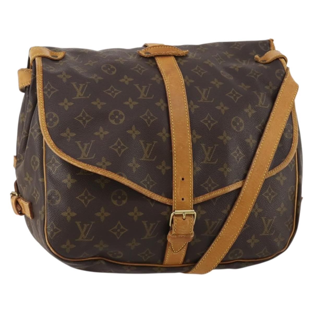 LOUIS VUITTON Monogram Saumur 35 Shoulder Bag M42254 LV Auth hk4132