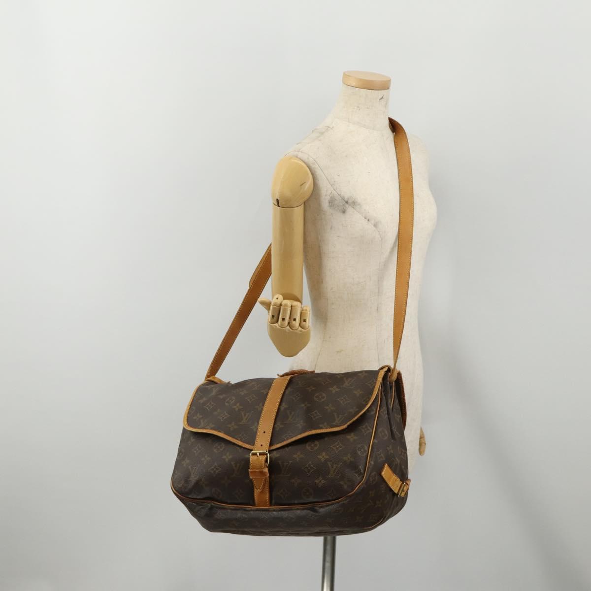 LOUIS VUITTON Monogram Saumur 35 Shoulder Bag M42254 LV Auth hk4132