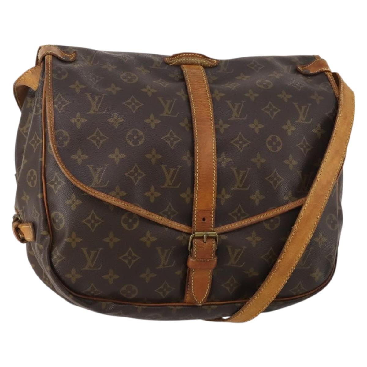 LOUIS VUITTON Monogram Saumur 35 Shoulder Bag M42254 LV Auth hk4133