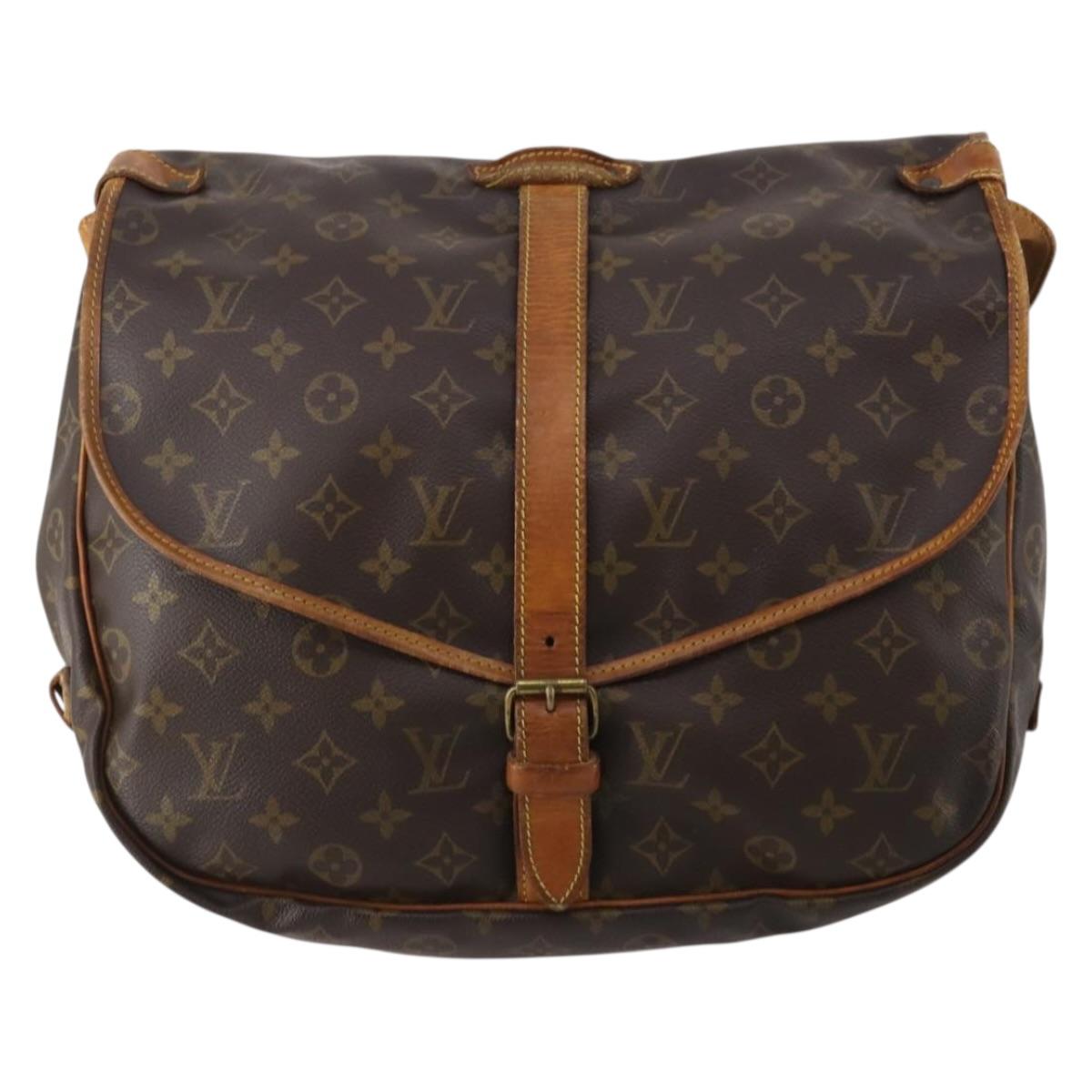 LOUIS VUITTON Monogram Saumur 35 Shoulder Bag M42254 LV Auth hk4133