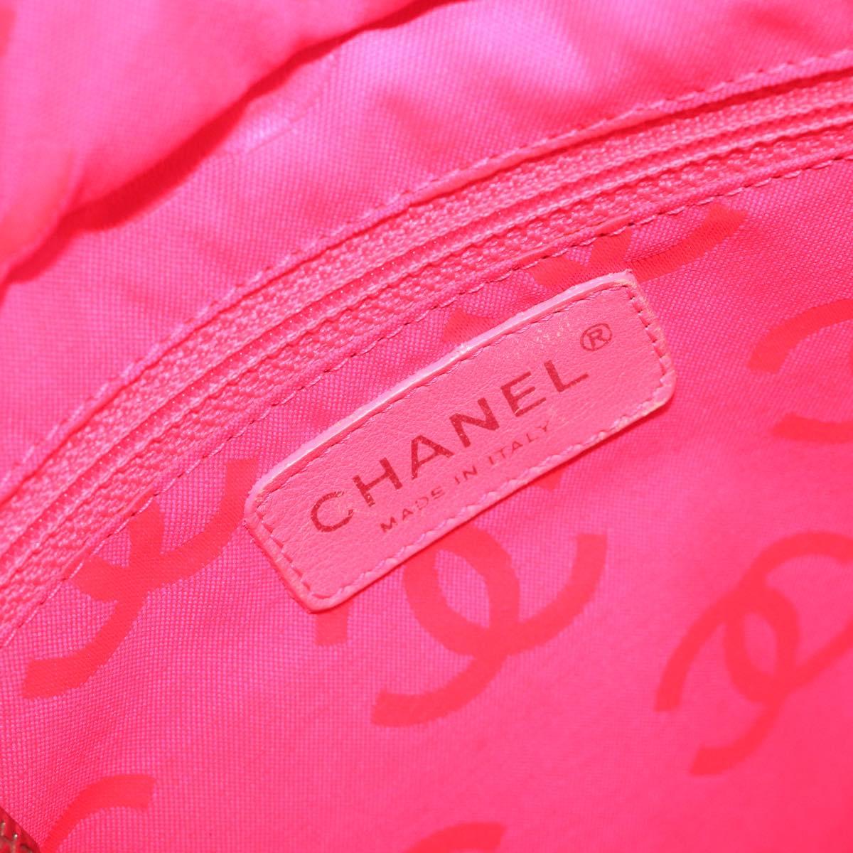 CHANEL Matelasse Cambon Line Hand Bag Calf Skin White Silver CC Auth hk4136