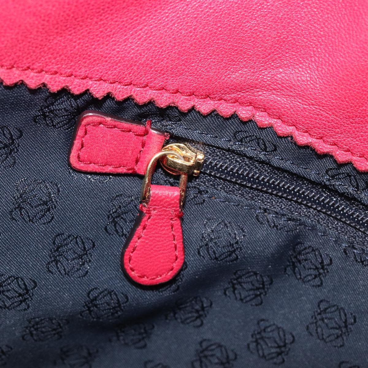 LOEWE Tote Bag Leather Pink Gold Auth hk4142