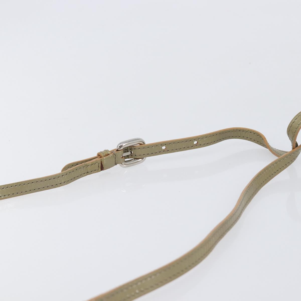 Salvatore Ferragamo Vala Shoulder Bag Patent leather Green Silver Auth hk4146