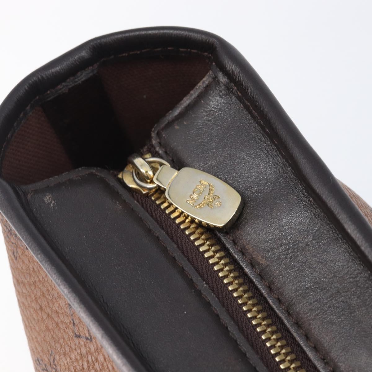 MCM Logogram Vicetos Tote Bag PVC Brown Gold Auth hk4152