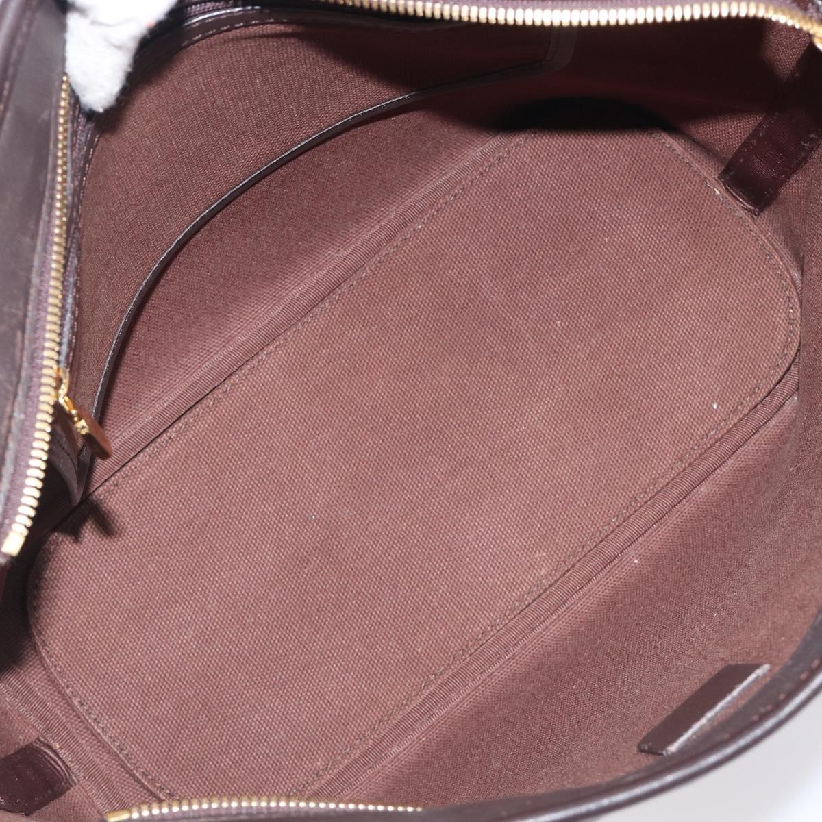 MCM Logogram Vicetos Tote Bag PVC Brown Gold Auth hk4152
