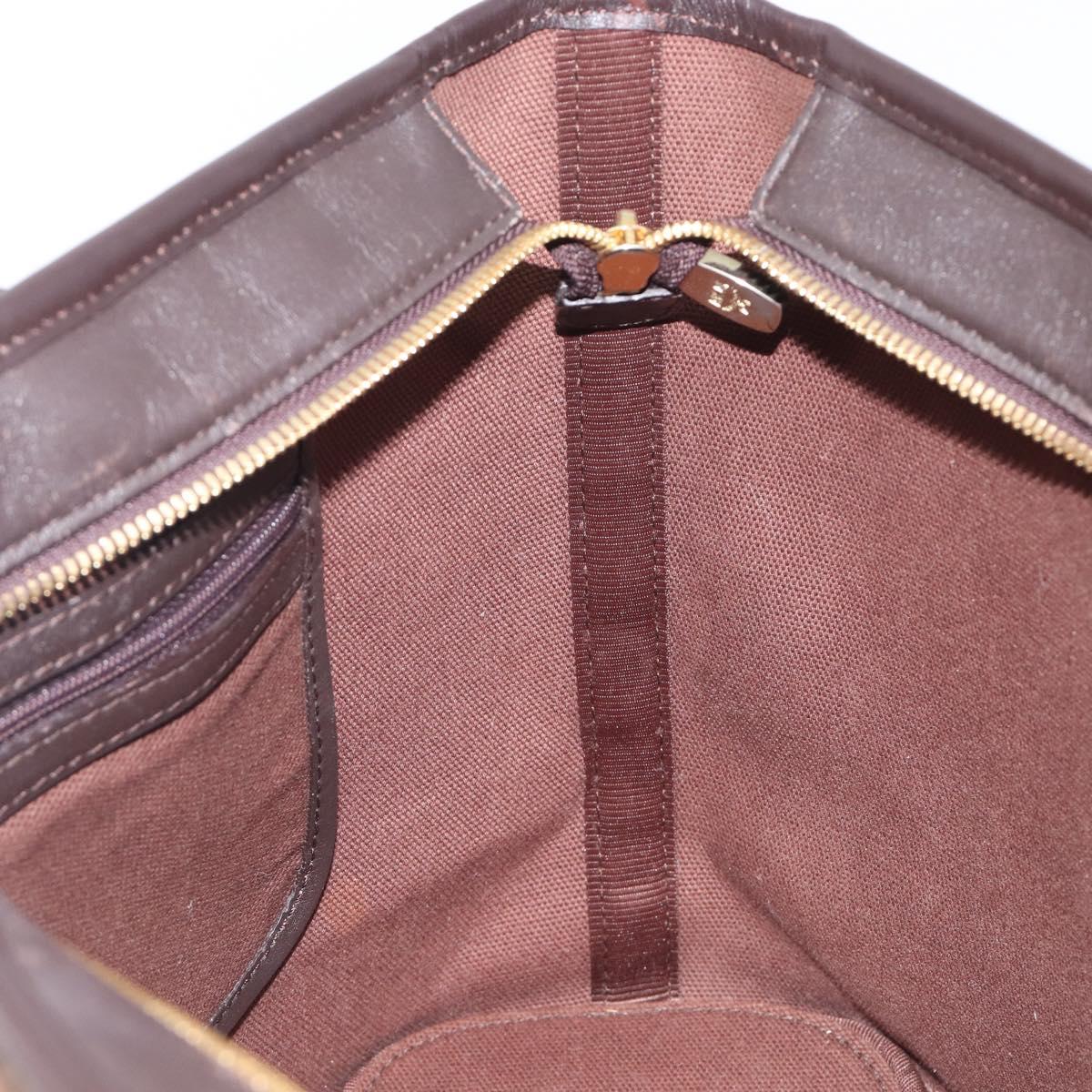 MCM Logogram Vicetos Tote Bag PVC Brown Gold Auth hk4152