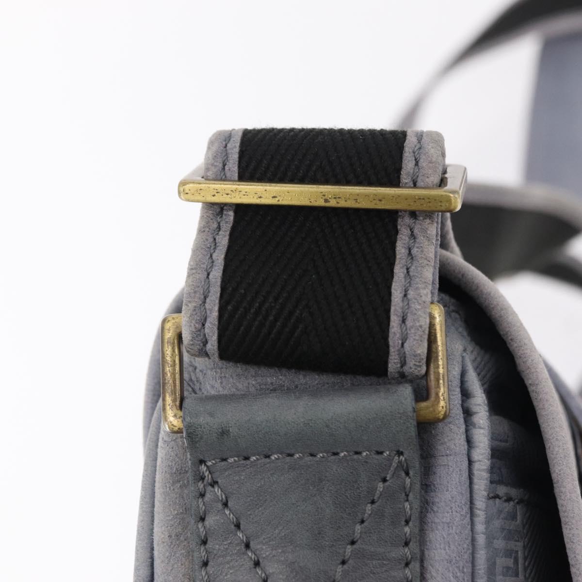 GIVENCHY Shoulder Bag Leather Light Blue Gold Auth hk4153