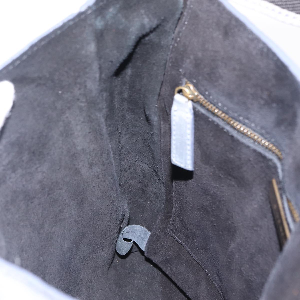 GIVENCHY Shoulder Bag Leather Light Blue Gold Auth hk4153