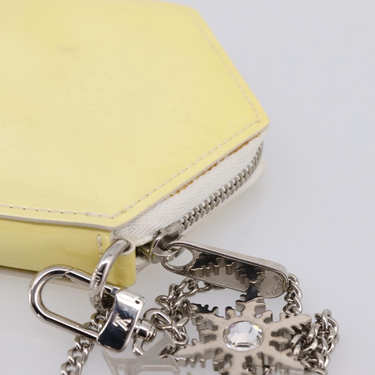 LOUIS VUITTON Vernis Porte Monnaie Flocon Purse Perle M58216 LV Auth hk4162A