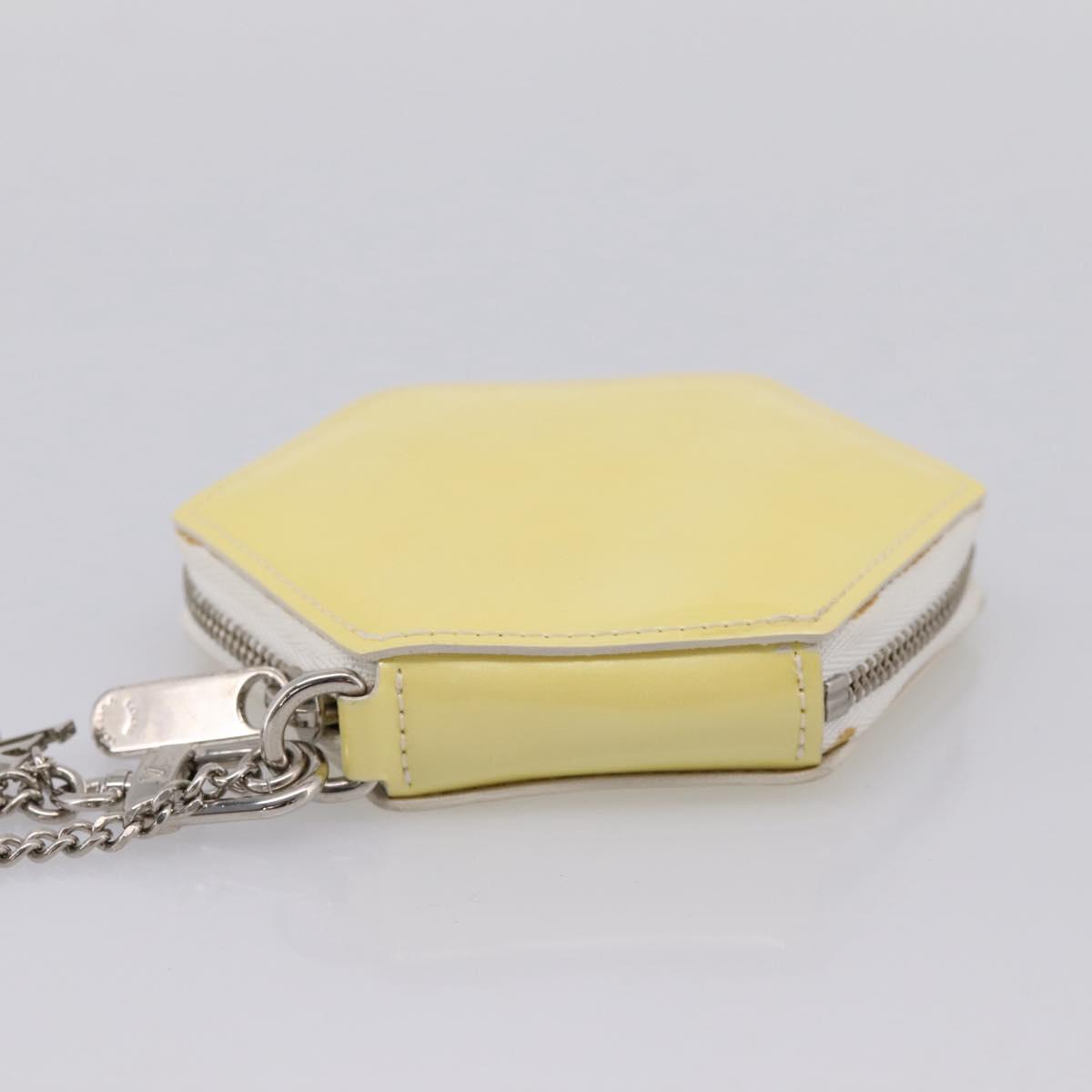 LOUIS VUITTON Vernis Porte Monnaie Flocon Purse Perle M58216 LV Auth hk4162A