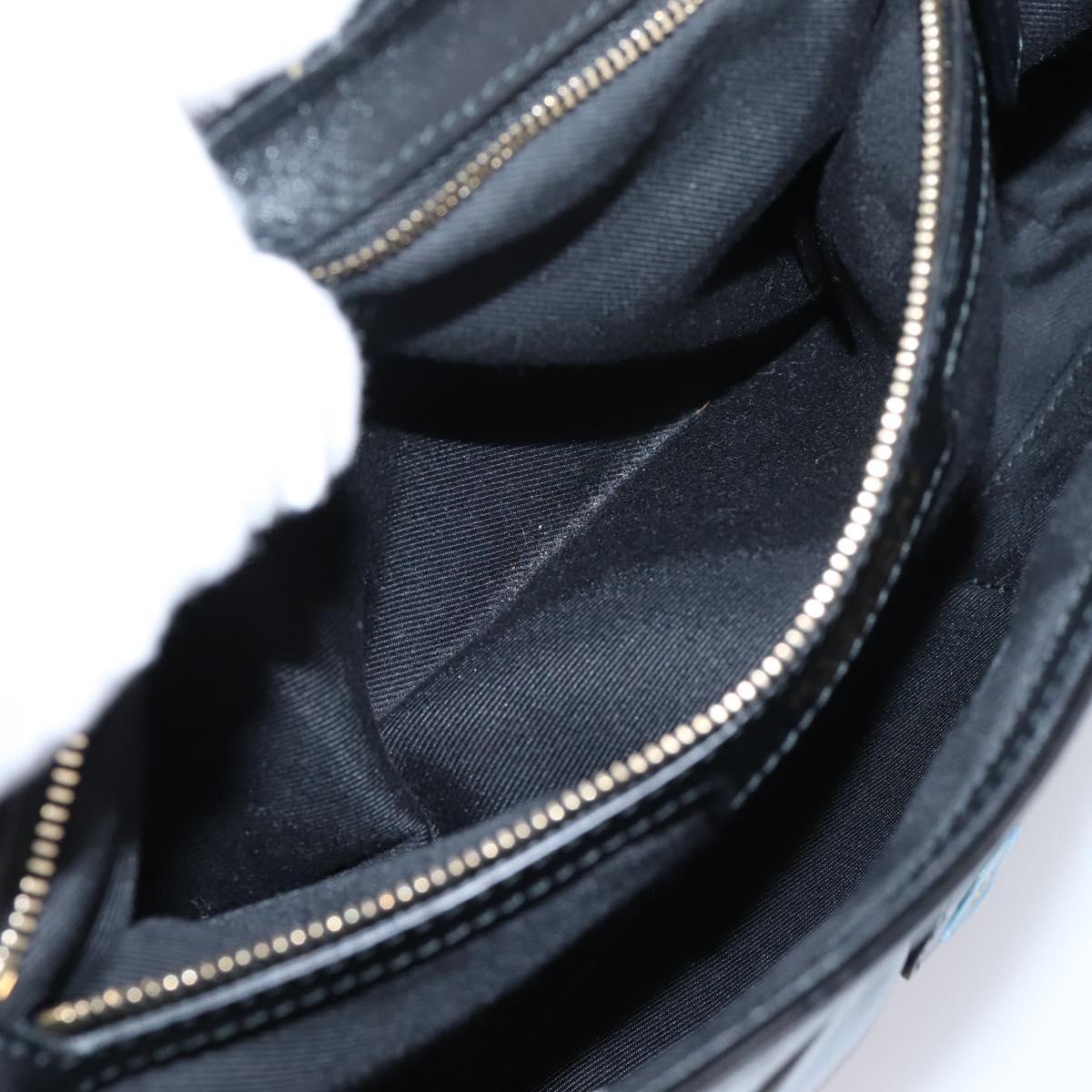 BVLGARI Shoulder Bag Patent leather Black Gold Auth hk4164