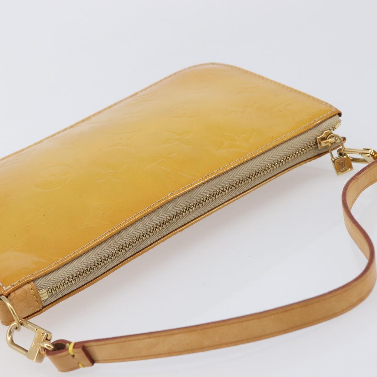 LOUIS VUITTON Monogram Vernis Lexington Pouch Beige M91010 LV Auth hk4167