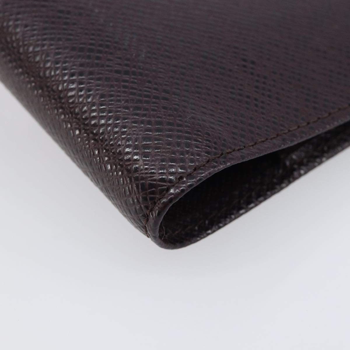 LOUIS VUITTON Taiga Agenda PM Day Planner Cover Acajou R20416 LV Auth hk4168