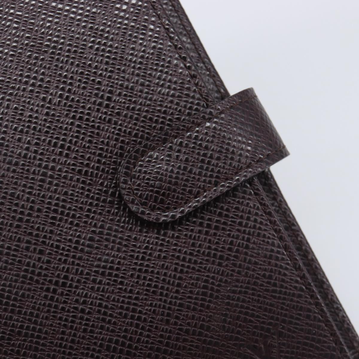 LOUIS VUITTON Taiga Agenda PM Day Planner Cover Acajou R20416 LV Auth hk4168