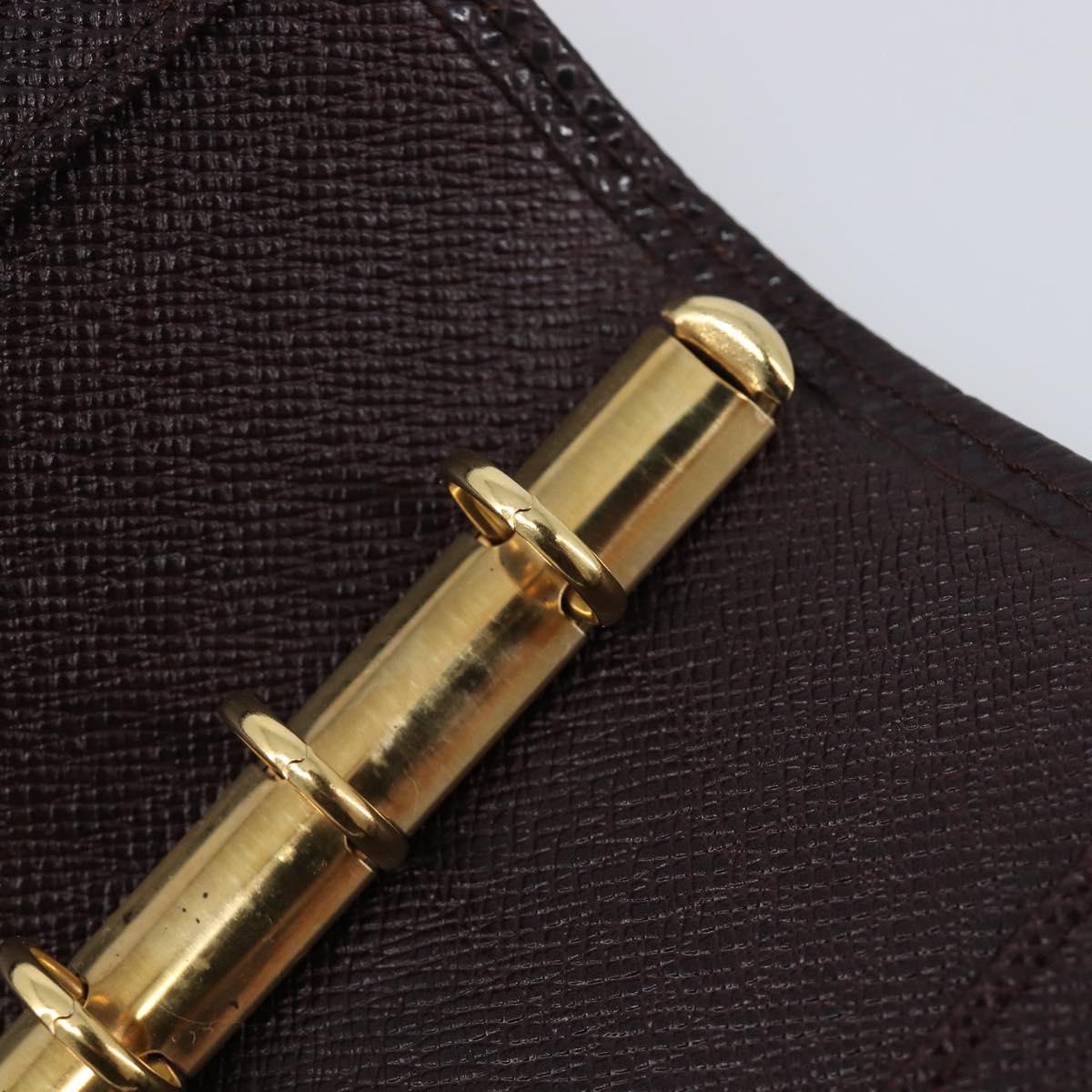 LOUIS VUITTON Taiga Agenda PM Day Planner Cover Acajou R20416 LV Auth hk4168